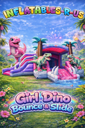 XL GIRL DINO BOUNCE HOUSE/WATERSLIDE
