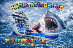 21' SHARK ATTACK DUAL LANE WATERSLIDE